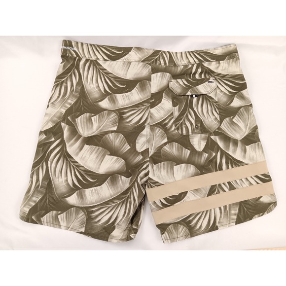 Hurley Phantom Board Shorts Tropical Leaf Print Khaki Tan Men's Size 36 - Picture 2 of 9